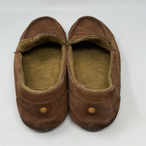 Samuel Hubbard Slippers Mens 12 Nutmeg Brown Suede Wool Fur Lined Slip On Shoes main image 4